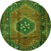 Machine Washable Persian Green Traditional Area Rugs, wshtr2749grn