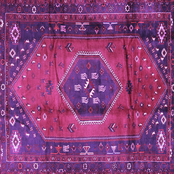 Square Machine Washable Persian Purple Traditional Area Rugs, wshtr2749pur