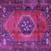 Square Machine Washable Persian Purple Traditional Area Rugs, wshtr2749pur