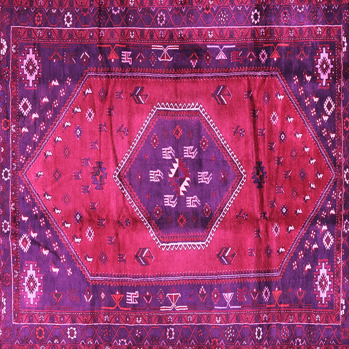 Square Machine Washable Persian Pink Traditional Rug, wshtr2749pnk