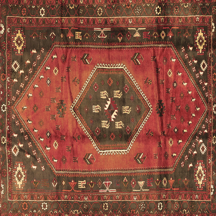 Square Persian Brown Traditional Rug, tr2749brn