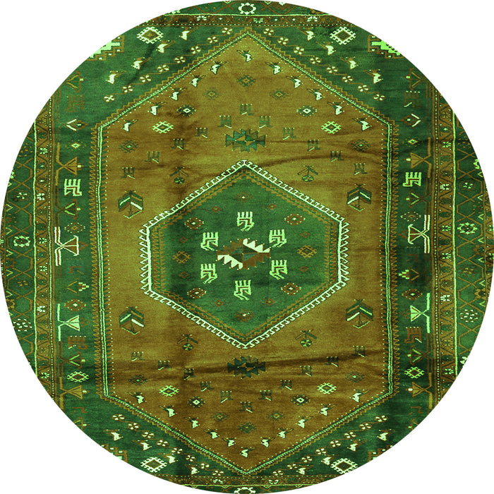 Square Persian Green Traditional Rug, tr2749grn