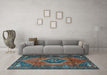 Machine Washable Persian Light Blue Traditional Rug in a Living Room, wshtr2749lblu