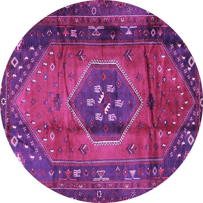 Round Persian Purple Traditional Rug, tr2749pur