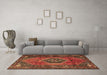 Machine Washable Persian Brown Traditional Rug in a Living Room,, wshtr2749brn