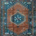 Square Machine Washable Persian Light Blue Traditional Rug, wshtr2749lblu