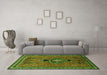 Machine Washable Persian Green Traditional Area Rugs in a Living Room,, wshtr274grn