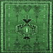 Square Persian Emerald Green Traditional Rug, tr274emgrn