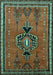 Machine Washable Persian Turquoise Traditional Area Rugs, wshtr274turq