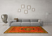 Machine Washable Persian Yellow Traditional Rug in a Living Room, wshtr274yw