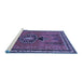 Sideview of Machine Washable Persian Blue Traditional Rug, wshtr274blu