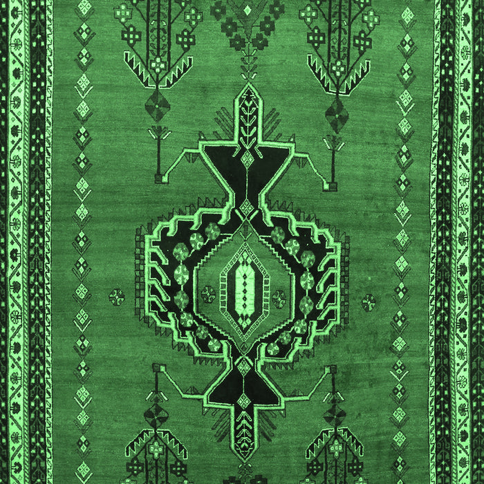 Machine Washable Persian Emerald Green Traditional Area Rugs, wshtr274emgrn