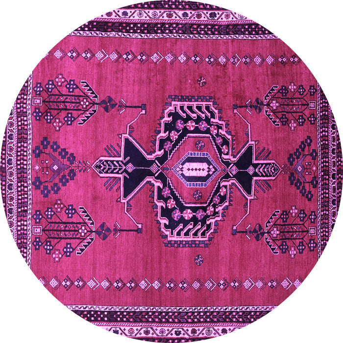 Round Persian Purple Traditional Rug, tr274pur