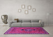 Machine Washable Persian Purple Traditional Area Rugs in a Living Room, wshtr274pur