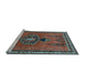 Sideview of Machine Washable Persian Light Blue Traditional Rug, wshtr274lblu