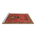 Sideview of Machine Washable Persian Brown Traditional Rug, wshtr274brn