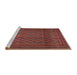 Sideview of Machine Washable Traditional Chestnut Brown Rug, wshtr2750