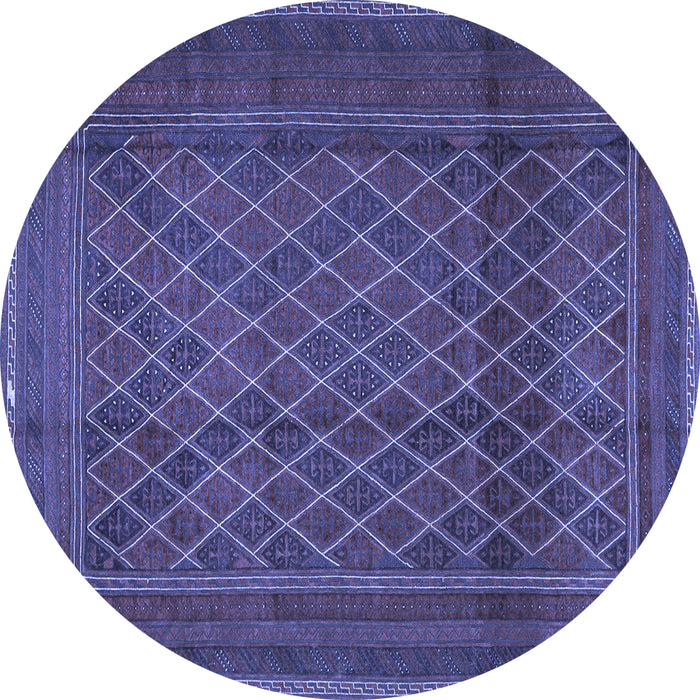 Round Persian Blue Traditional Rug, tr2750blu