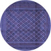 Round Persian Blue Traditional Rug, tr2750blu
