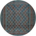 Round Persian Light Blue Traditional Rug, tr2750lblu