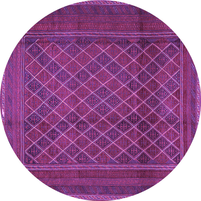 Round Machine Washable Persian Purple Traditional Area Rugs, wshtr2750pur