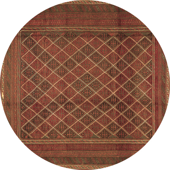 Round Persian Brown Traditional Rug, tr2750brn