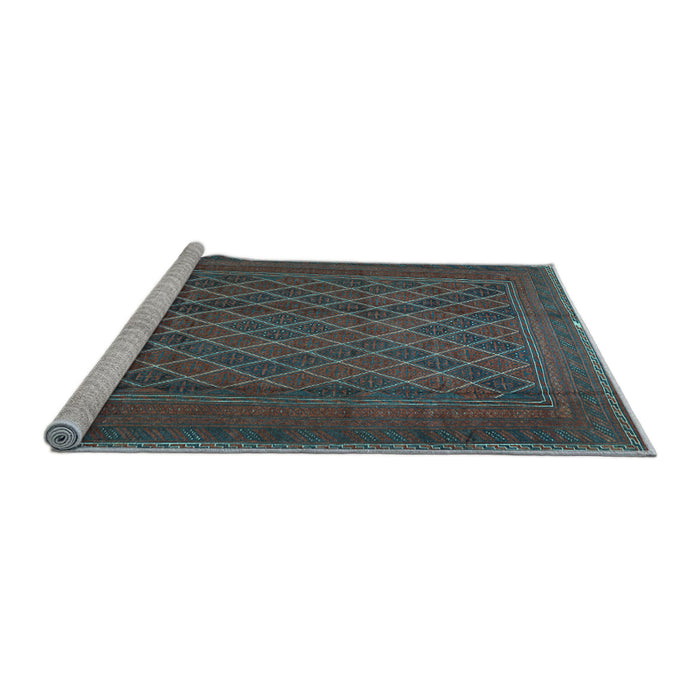Sideview of Machine Washable Persian Light Blue Traditional Rug, wshtr2750lblu