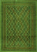 Serging Thickness of Machine Washable Persian Green Traditional Area Rugs, wshtr2750grn