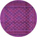 Round Persian Purple Traditional Rug, tr2750pur