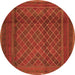 Square Persian Orange Traditional Rug, tr2750org