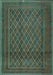 Machine Washable Persian Turquoise Traditional Area Rugs, wshtr2750turq