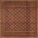 Square Machine Washable Persian Brown Traditional Rug, wshtr2750brn