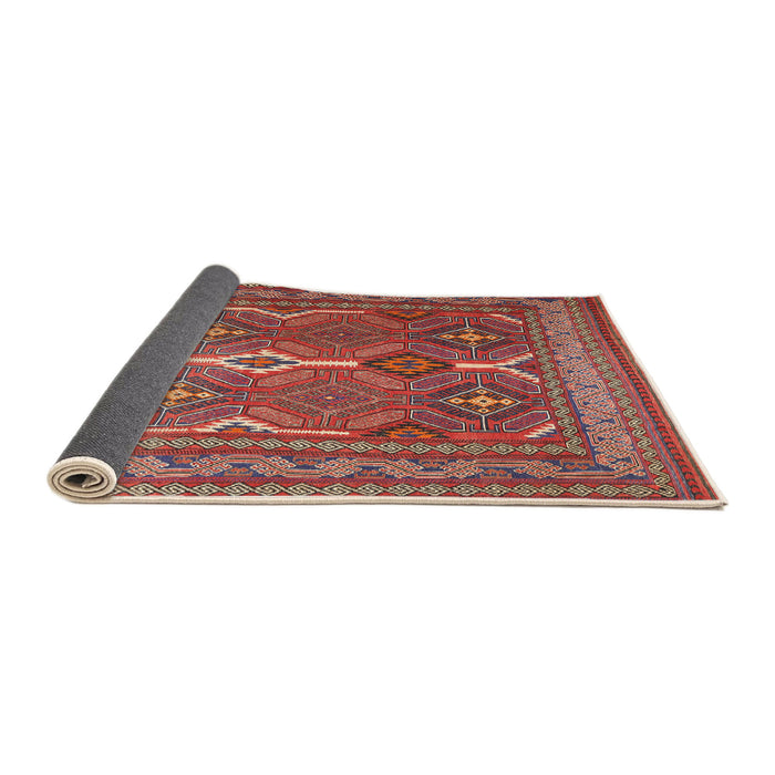Sideview of Traditional Orange Salmon Pink Persian Rug, tr2751