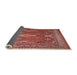 Sideview of Traditional Orange Salmon Pink Persian Rug, tr2751