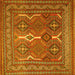 Square Persian Yellow Traditional Rug, tr2751yw