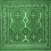 Square Machine Washable Persian Emerald Green Traditional Area Rugs, wshtr2751emgrn