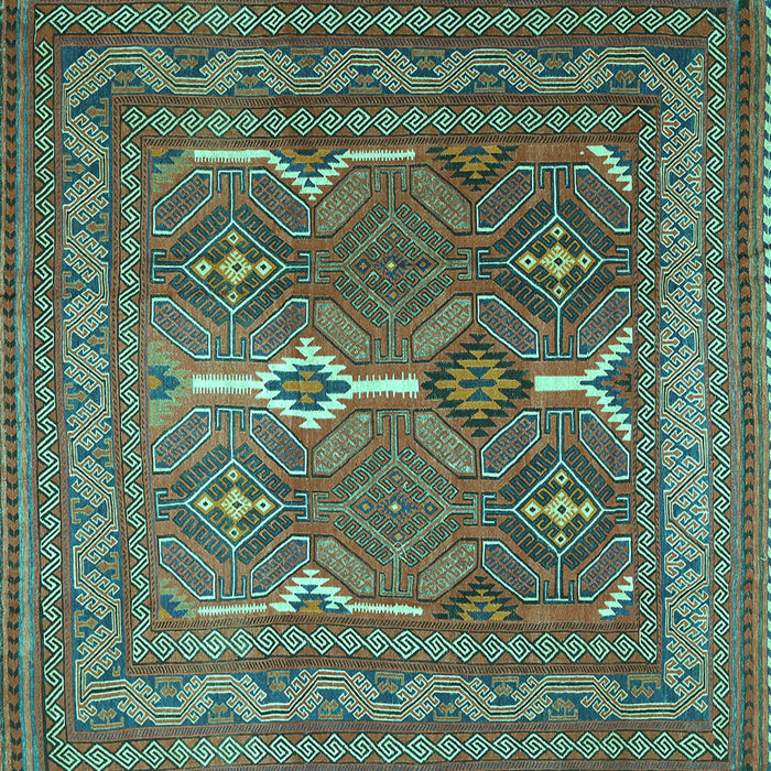 Square Persian Turquoise Traditional Rug, tr2751turq