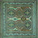 Square Persian Turquoise Traditional Rug, tr2751turq