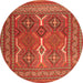 Square Persian Orange Traditional Rug, tr2751org