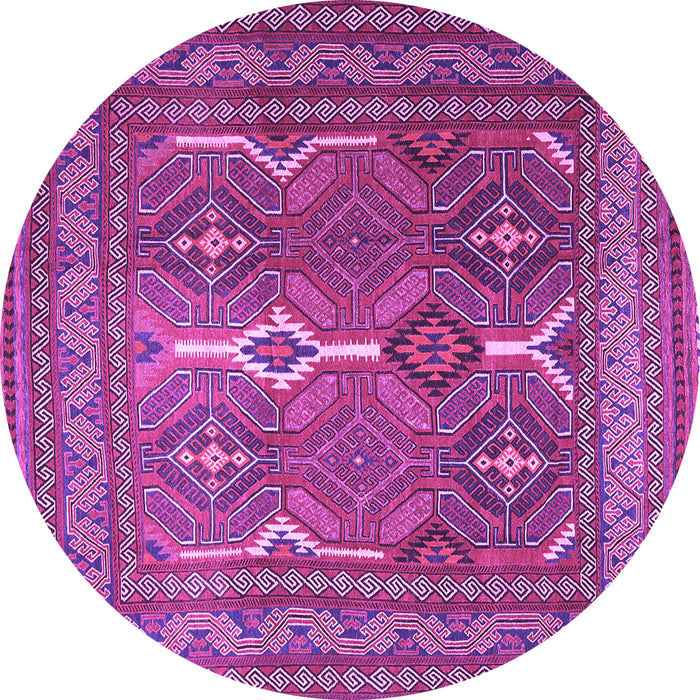 Round Machine Washable Persian Purple Traditional Area Rugs, wshtr2751pur