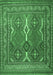 Machine Washable Persian Emerald Green Traditional Area Rugs, wshtr2751emgrn