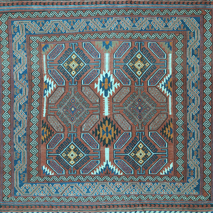 Square Machine Washable Persian Light Blue Traditional Rug, wshtr2751lblu