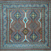 Square Machine Washable Persian Light Blue Traditional Rug, wshtr2751lblu