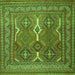 Round Machine Washable Persian Green Traditional Area Rugs, wshtr2751grn