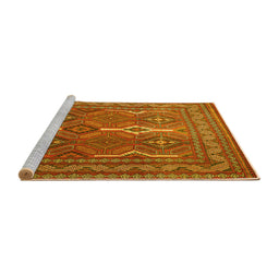Sideview of Machine Washable Persian Yellow Traditional Rug, wshtr2751yw