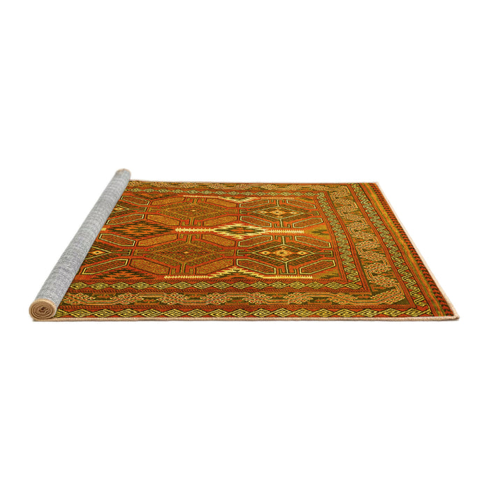 Sideview of Machine Washable Persian Yellow Traditional Rug, wshtr2751yw