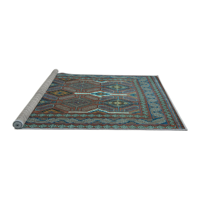 Sideview of Machine Washable Persian Light Blue Traditional Rug, wshtr2751lblu