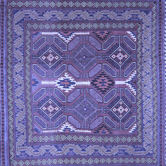 Square Machine Washable Persian Blue Traditional Rug, wshtr2751blu