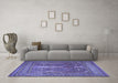 Machine Washable Persian Blue Traditional Rug in a Living Room, wshtr2751blu