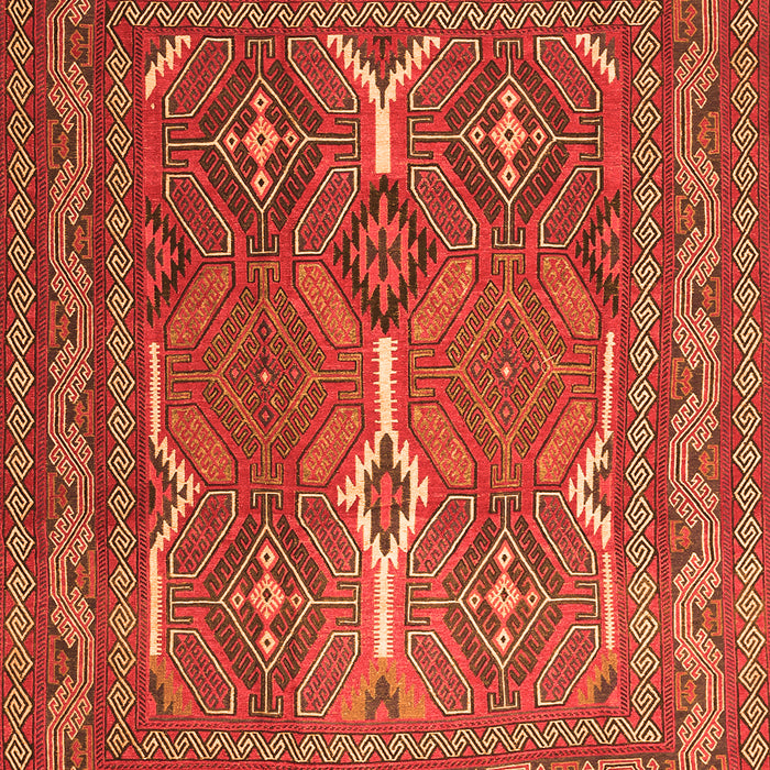 Serging Thickness of Machine Washable Persian Orange Traditional Area Rugs, wshtr2751org